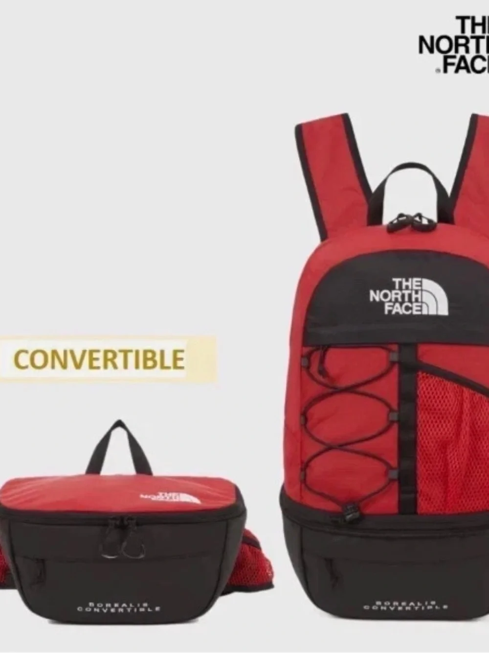 The North Face Borealis Convertible Backpack Red Black NEW